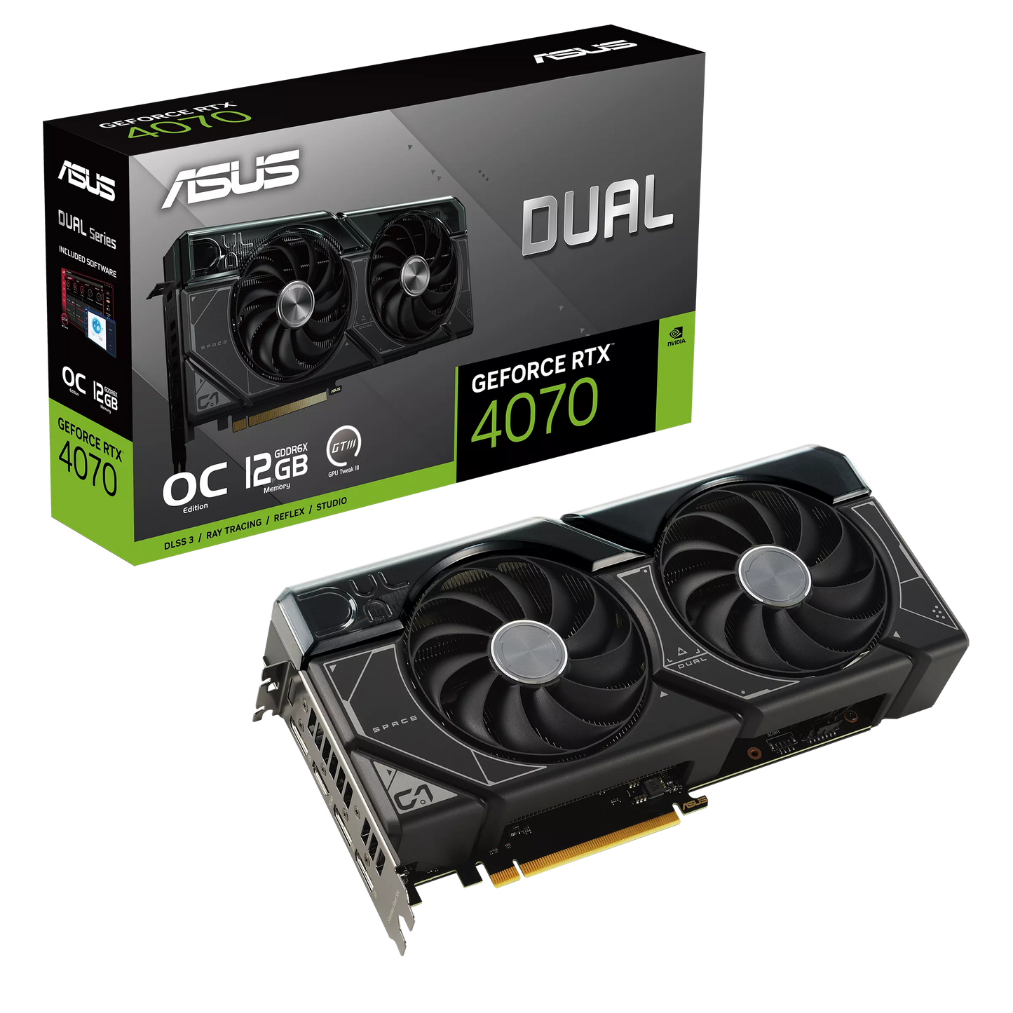 ASUS Dual GeForce RTX™ 4070 OC Edition 12GB GDDR6X