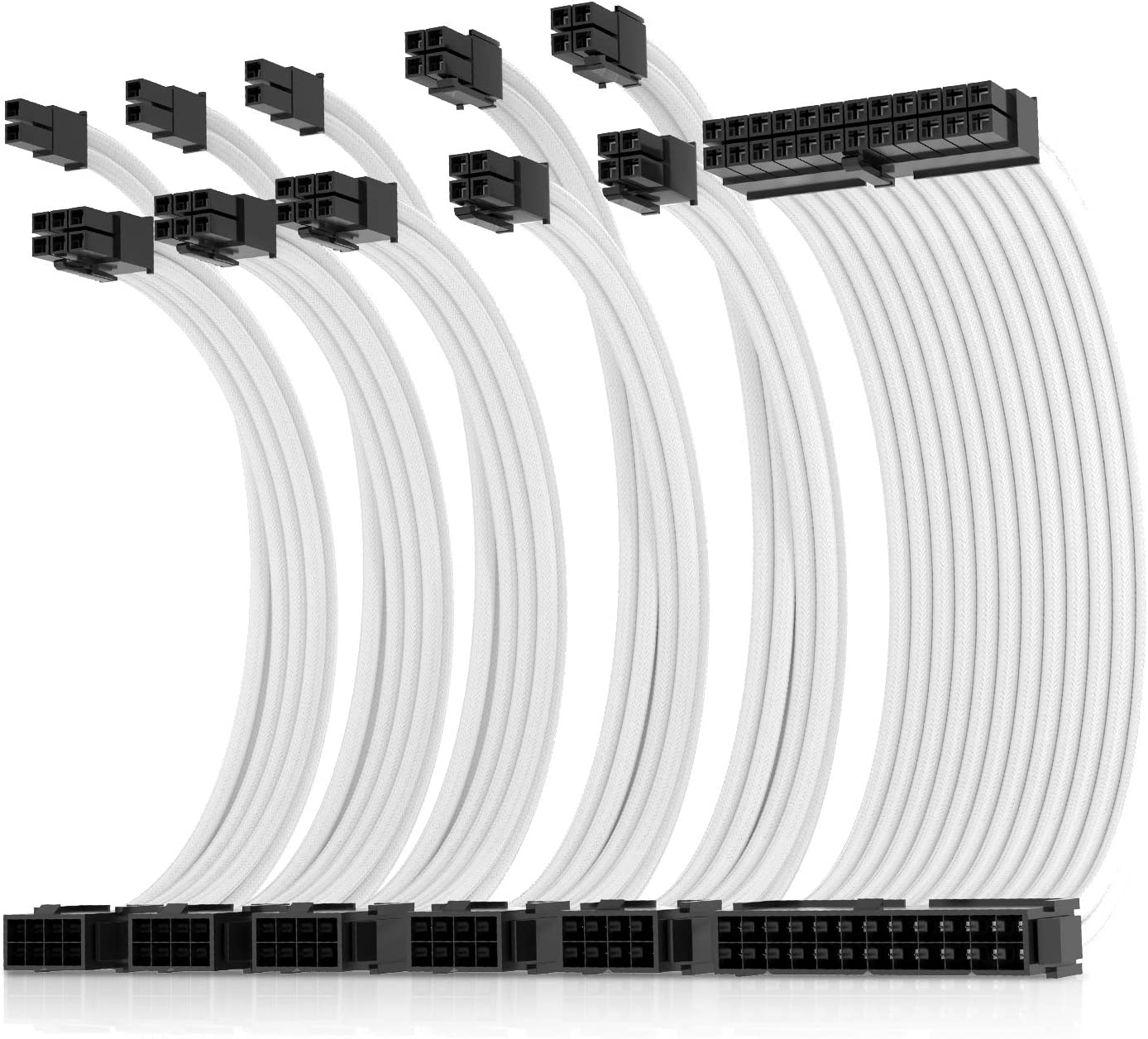 AsiaHorse Pro-6 Sleeved Extension Cable Kit - White