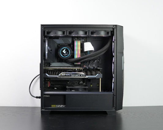 i7-12700K x Suprim X RTX3080 10G 頂級幻彩水冷電競機 (500GB M.2 SSD, 32GB RAM, 850W金牌火牛, 附 Lian Li 霓虹線)