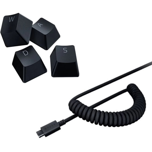 Razer PBT Keycap + Coiled Cable Upgrade Set Classic Black