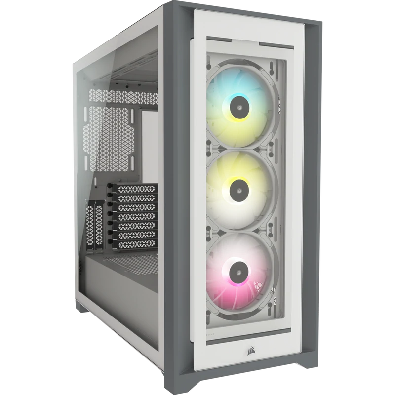 CORSAIR iCUE 5000X RGB Tempered Glass Mid-Tower ATX PC Smart Case - White