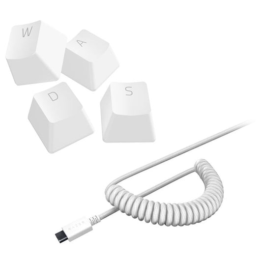 Razer PBT Keycap + Coiled Cable Upgrade Set Mercury White