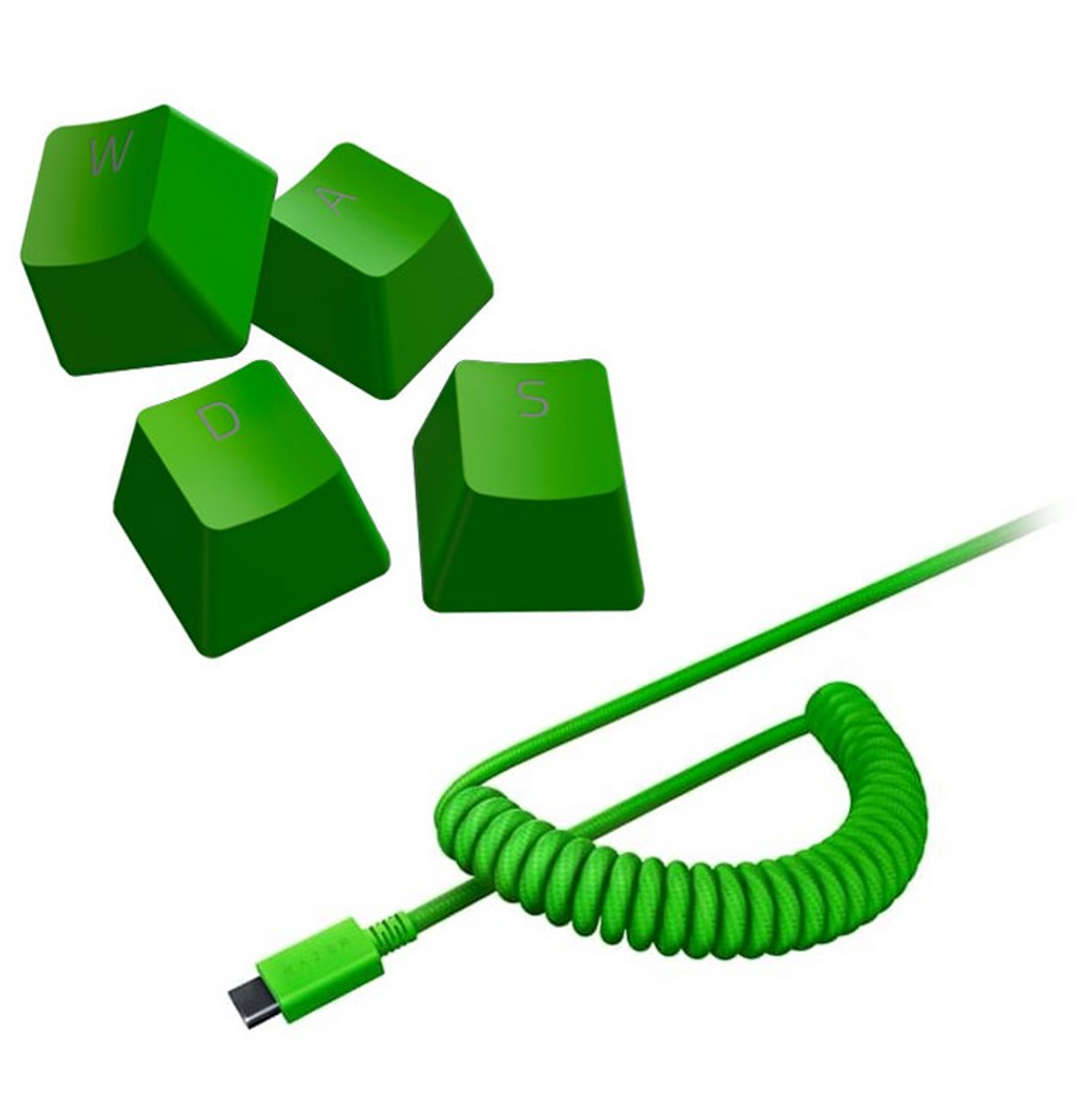Razer PBT Keycap + Coiled Cable Upgrade Set Razer Green