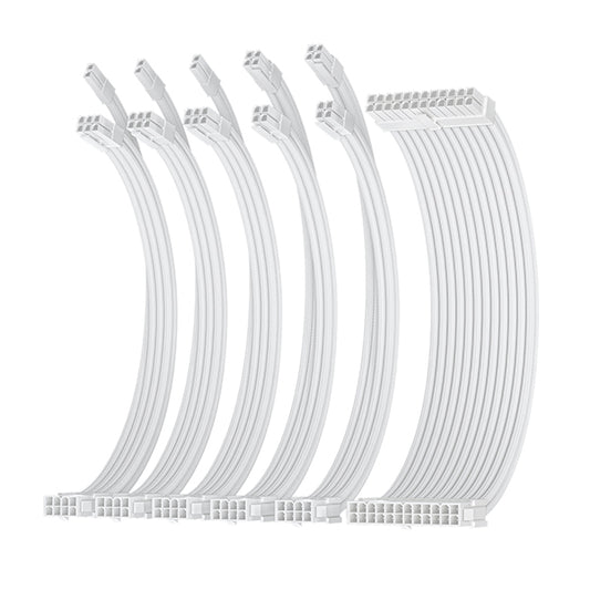 AsiaHorse Pro-6 Sleeved Extension Cable Kit - Snow White